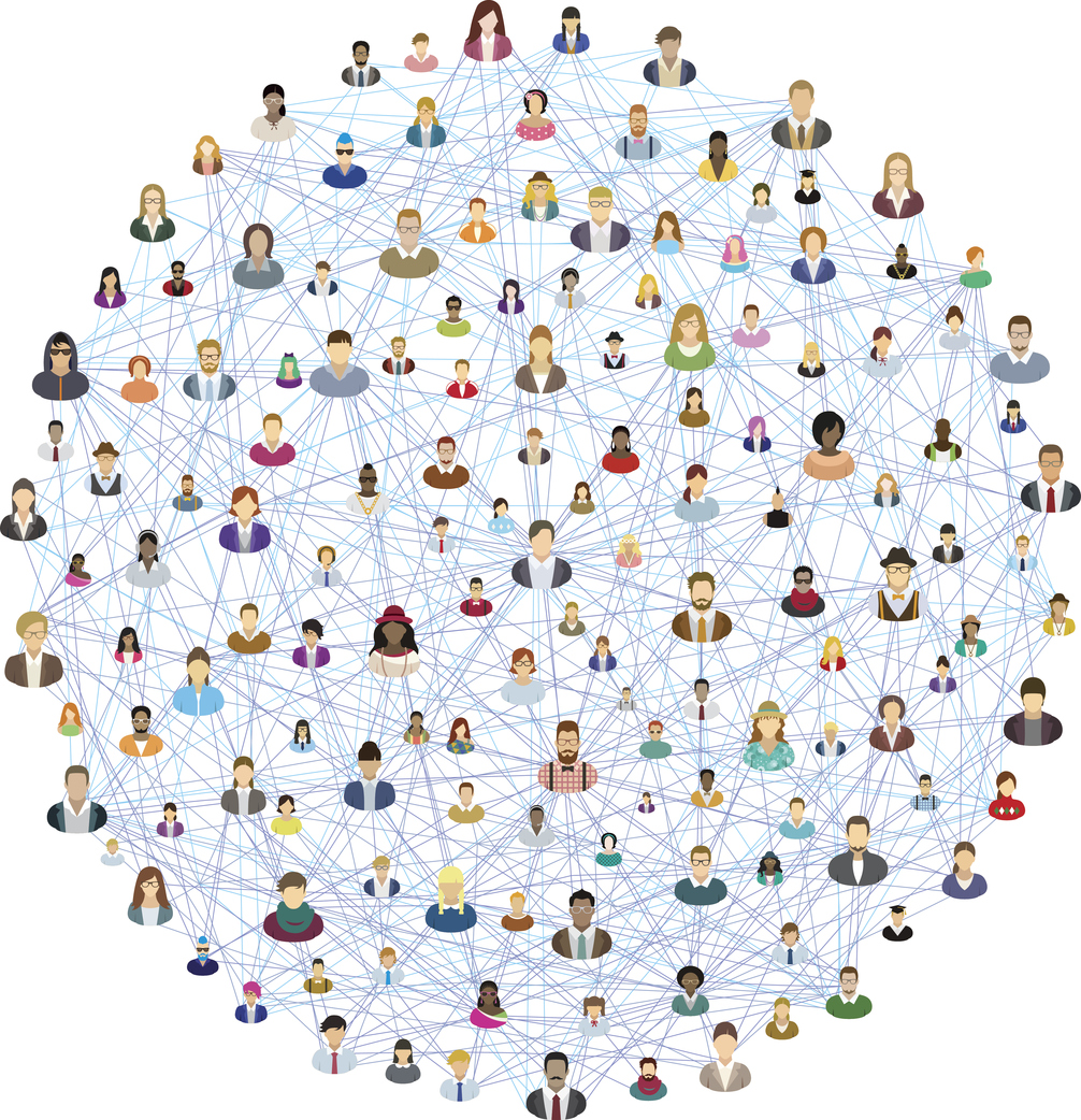 Social network sphere – vector illustration.